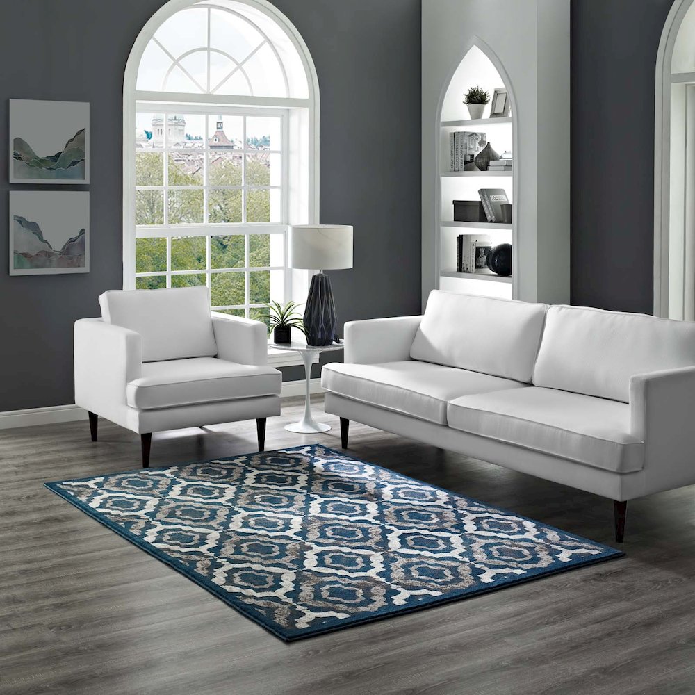 Kalinda Rustic Vintage Moroccan Trellis 5x8 Area Rug. Picture 5