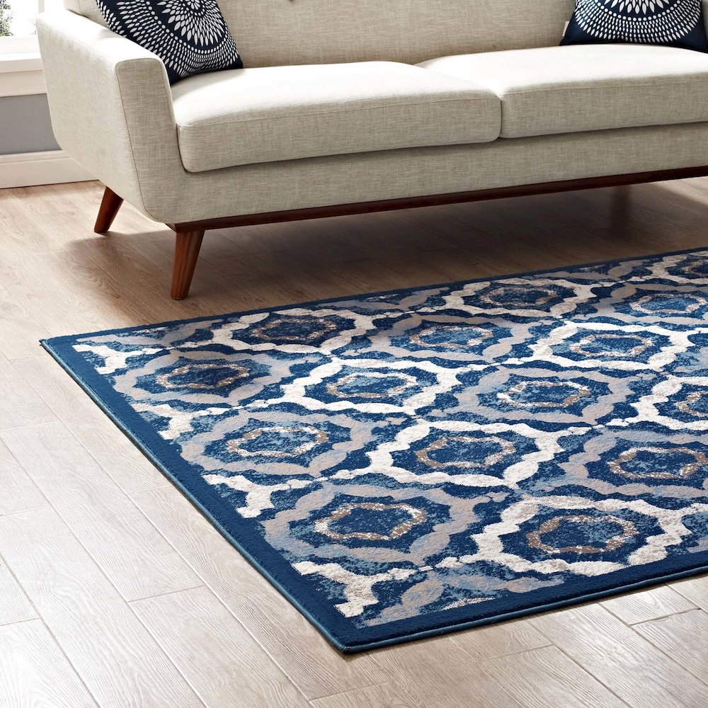 Kalinda Rustic Vintage Moroccan Trellis 5x8 Area Rug. Picture 7