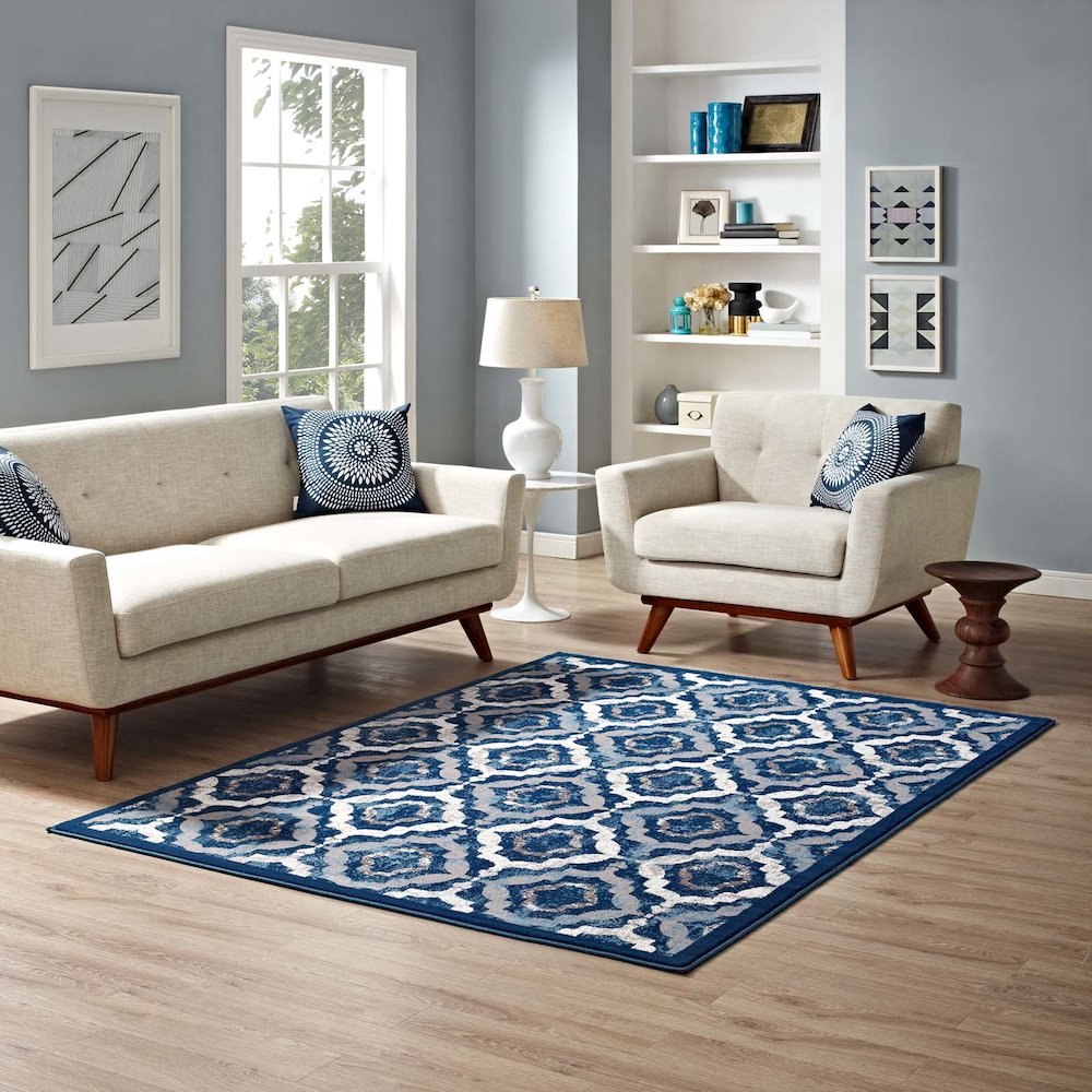 Kalinda Rustic Vintage Moroccan Trellis 5x8 Area Rug. Picture 5