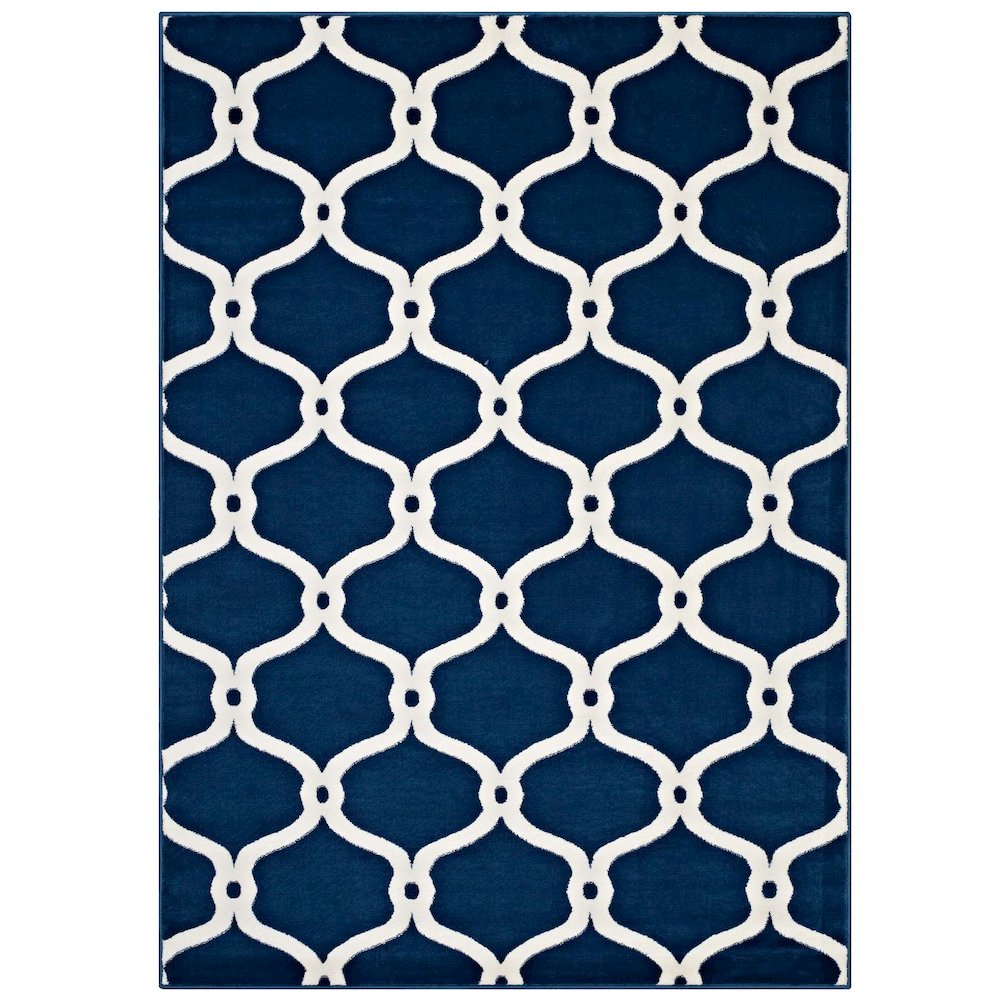 Beltara Chain Link Transitional Trellis 5x8 Area Rug. Picture 1