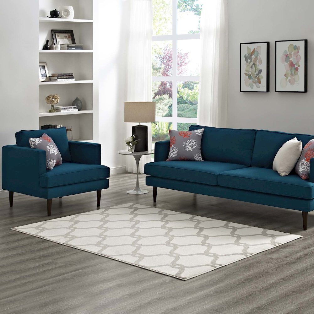 Beltara Chain Link Transitional Trellis 5x8 Area Rug. Picture 5