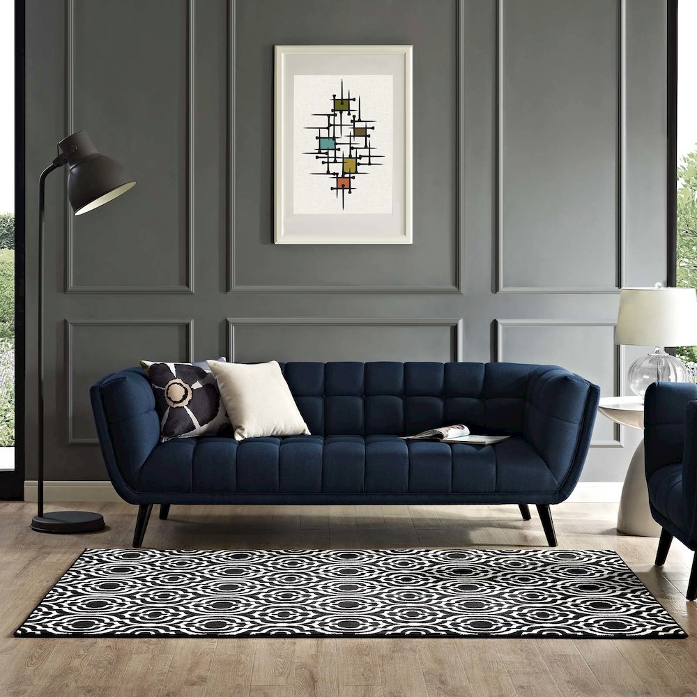 Frame Transitional Moroccan Trellis 5x8 Area Rug. Picture 6
