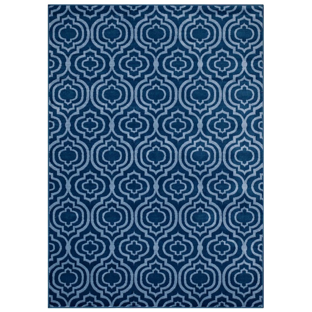 Frame Transitional Moroccan Trellis 5x8 Area Rug. Picture 1