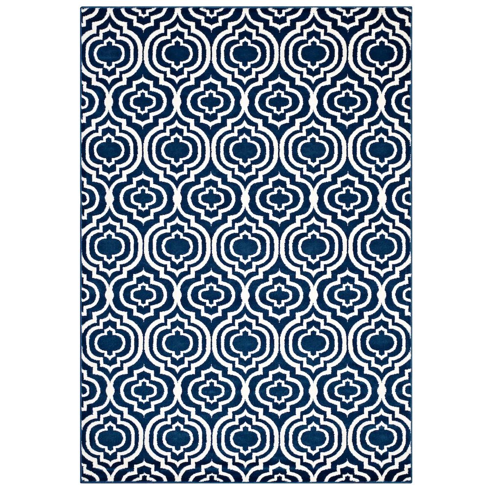 Frame Transitional Moroccan Trellis 5x8 Area Rug. Picture 1