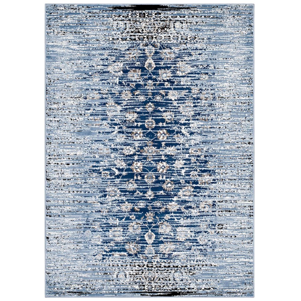 Chiara Distressed Floral Lattice Contemporary 5x8 Area Rug. Picture 1