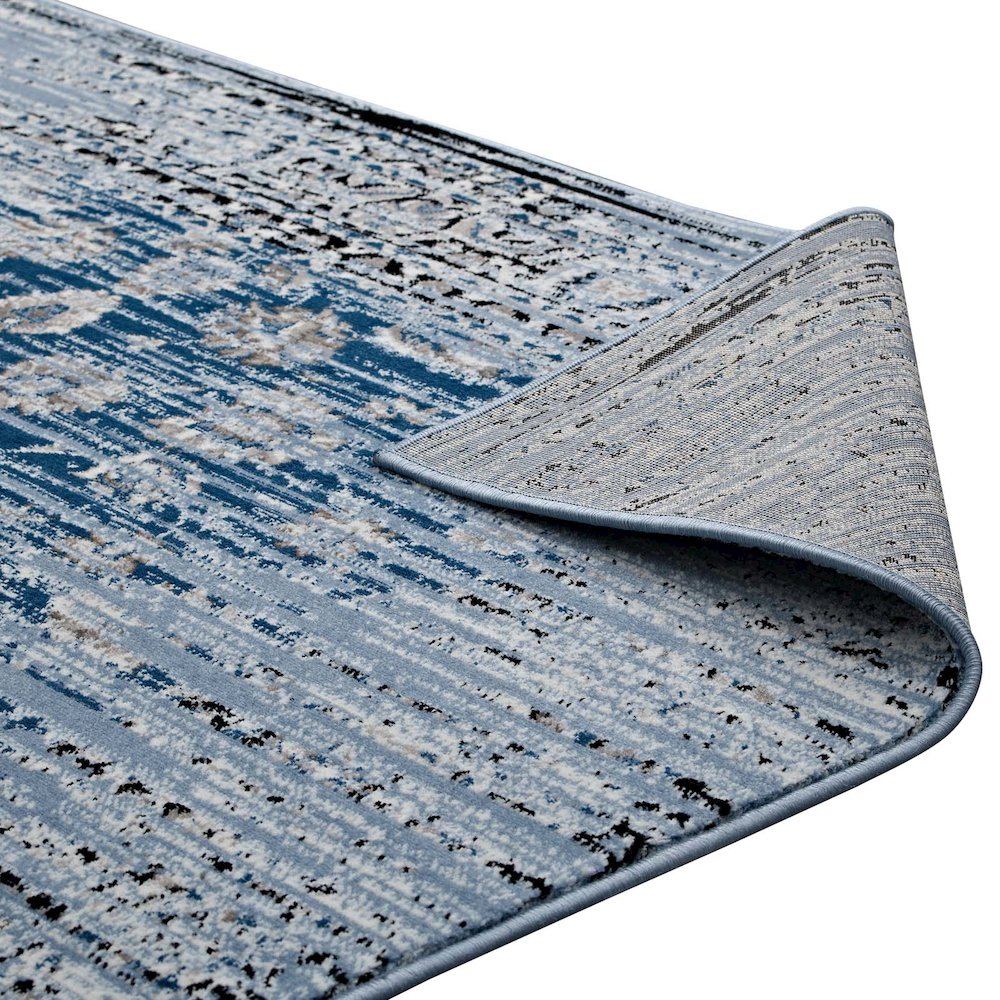 Chiara Distressed Floral Lattice Contemporary 5x8 Area Rug. Picture 4