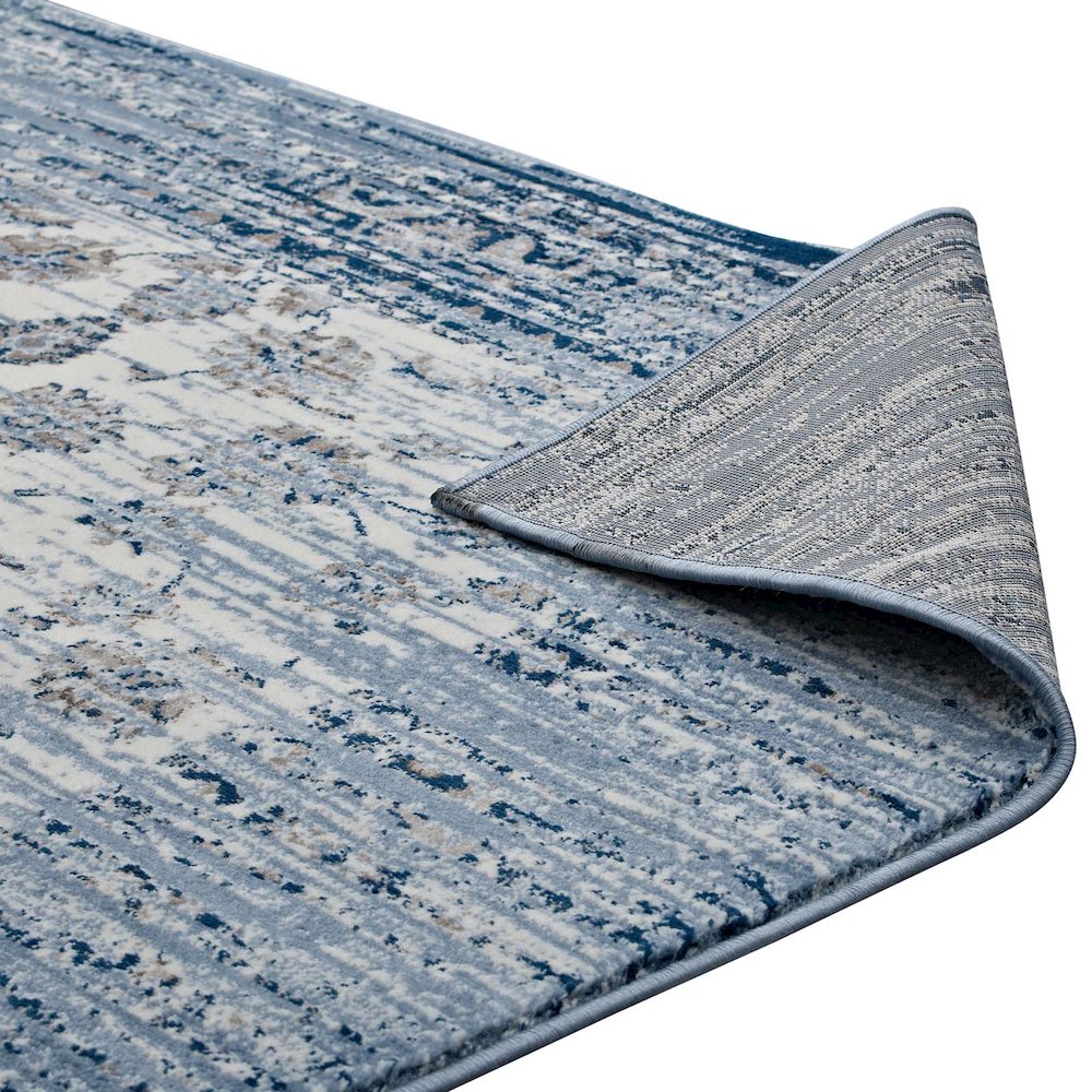 Chiara Distressed Floral Lattice Contemporary 8x10 Area Rug. Picture 4