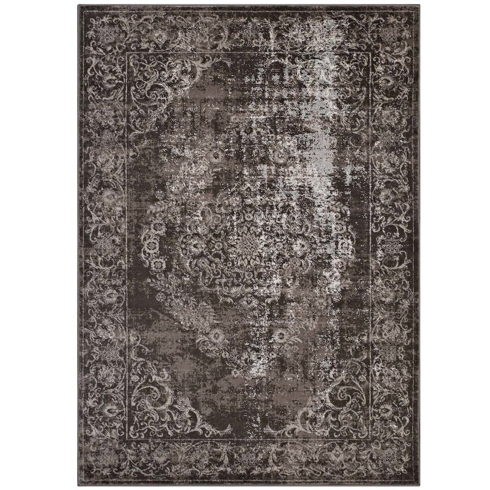 Gamela Rustic Vintage Ornate Floral Medallion 8x10 Area Rug. Picture 1