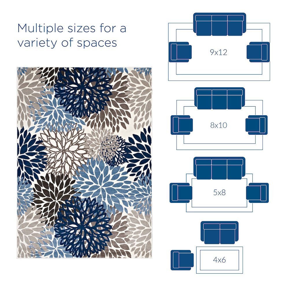 Calithea Vintage Classic Abstract Floral 4x6 Area Rug. Picture 2