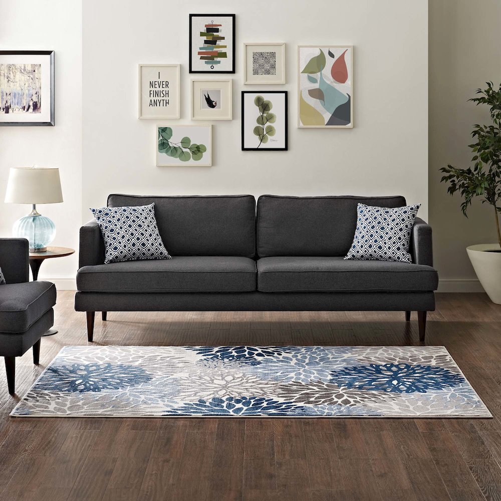 Calithea Vintage Classic Abstract Floral 4x6 Area Rug. Picture 7