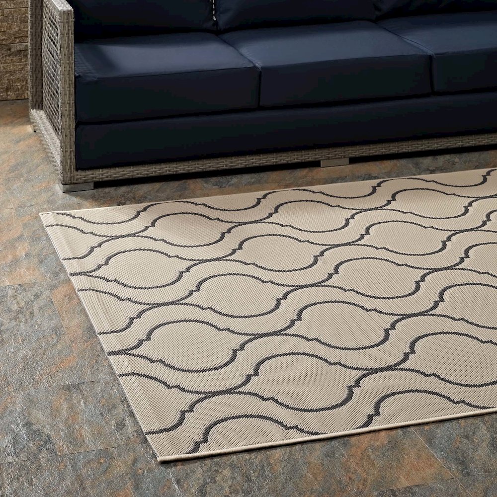 Linza Wave Abstract Trellis Indoor and Outdoor 8x10 Area Rug. Picture 7