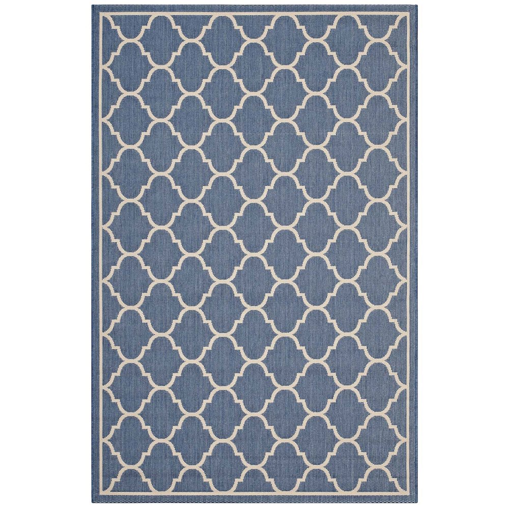 Avena Moroccan Quatrefoil Trellis Indoor and Outdoor 5x8 Area Rug. Picture 1