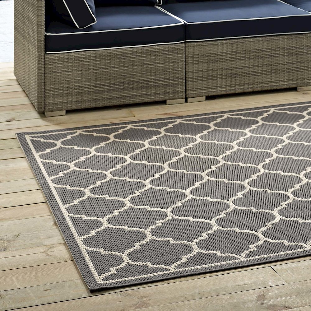 Avena Moroccan Quatrefoil Trellis Indoor and Outdoor 8x10 Area Rug. Picture 7