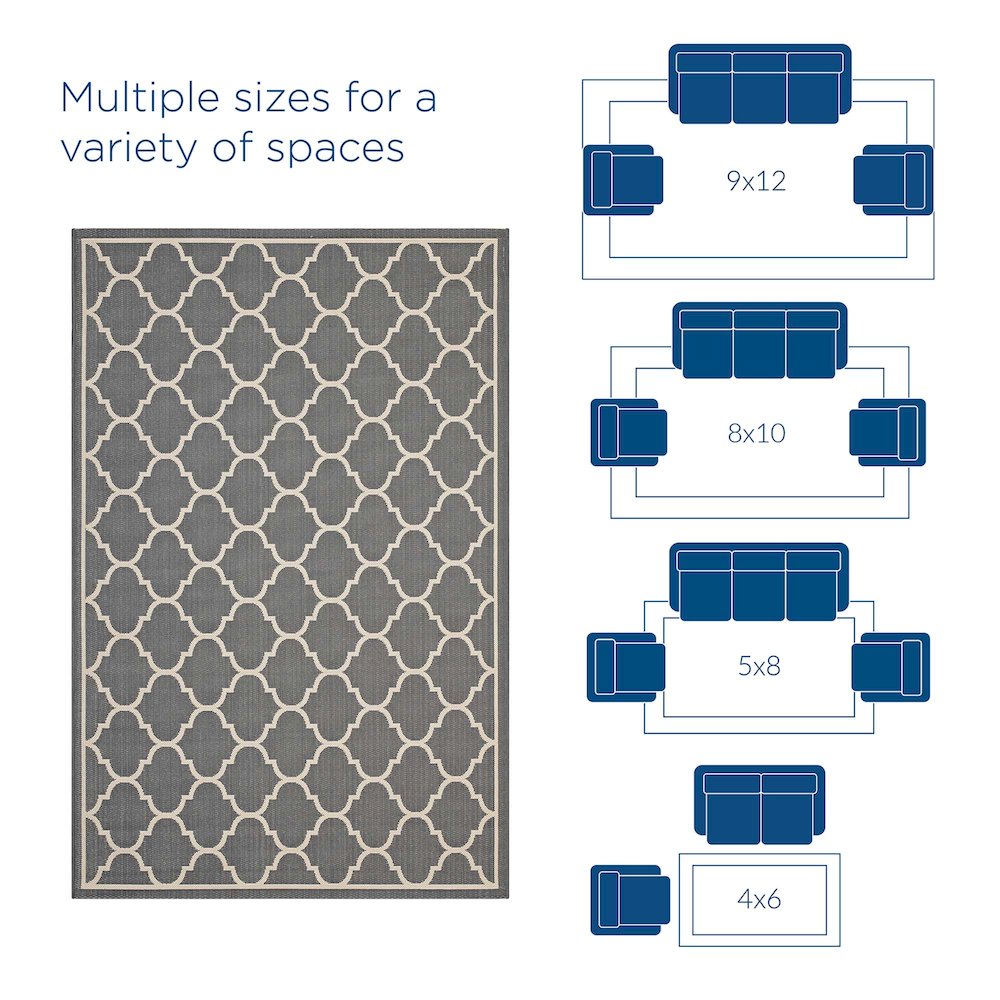 Avena Moroccan Quatrefoil Trellis Indoor and Outdoor 9x12 Area Rug. Picture 2