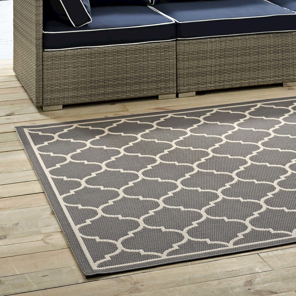 Avena Moroccan Quatrefoil Trellis Indoor and Outdoor 9x12 Area Rug. Picture 8