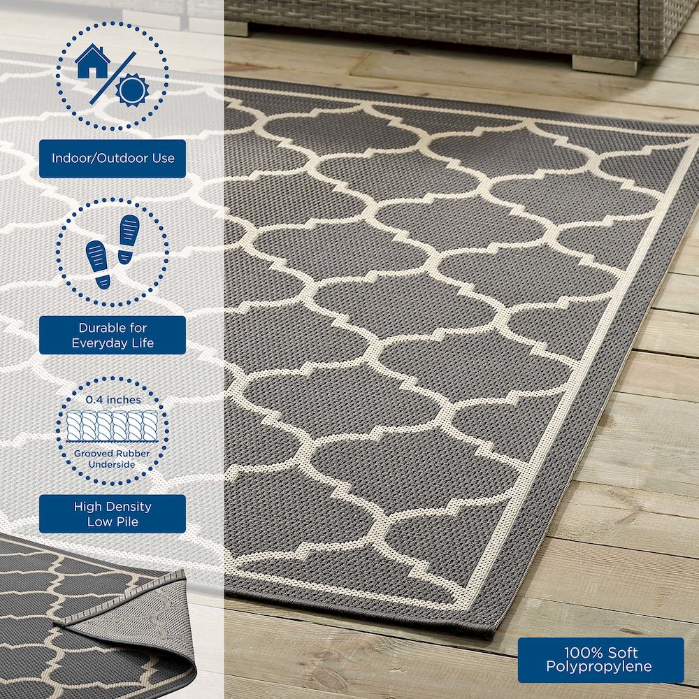 Avena Moroccan Quatrefoil Trellis Indoor and Outdoor 9x12 Area Rug. Picture 9