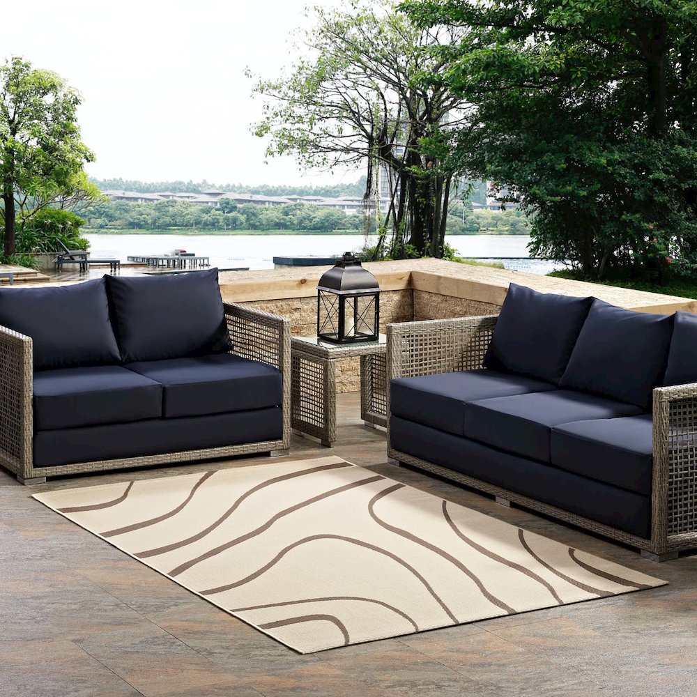 Surge Swirl Abstract Indoor and Outdoor 5x8 Area Rug. Picture 5