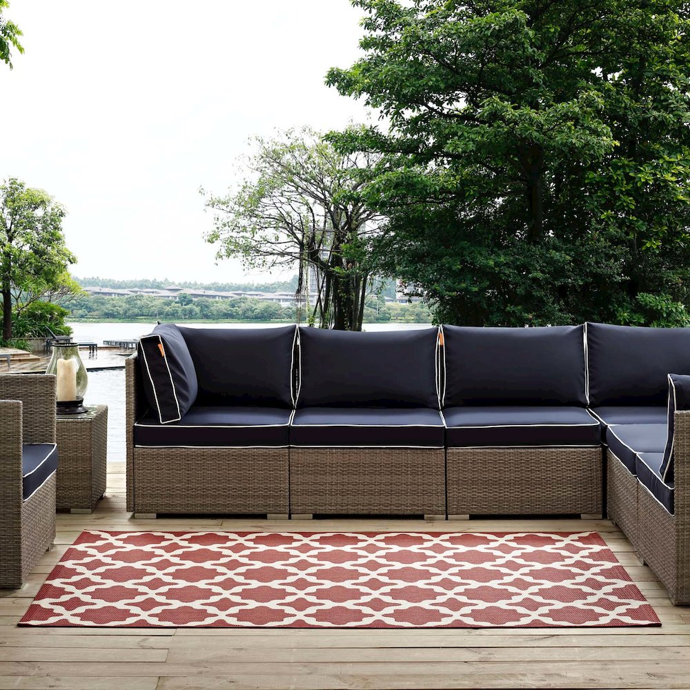 Cerelia Moroccan Trellis Indoor and Outdoor 8x10 Area Rug. Picture 6