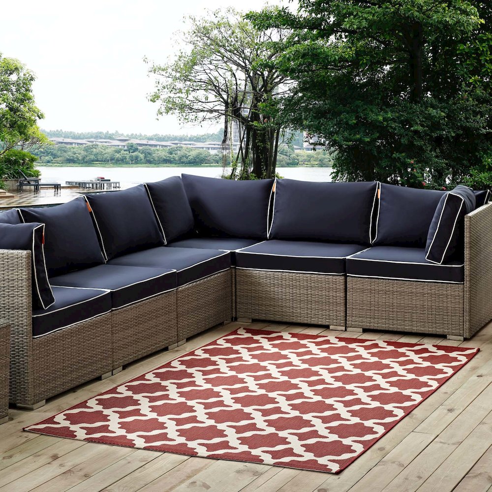 Cerelia Moroccan Trellis Indoor and Outdoor 8x10 Area Rug. Picture 5