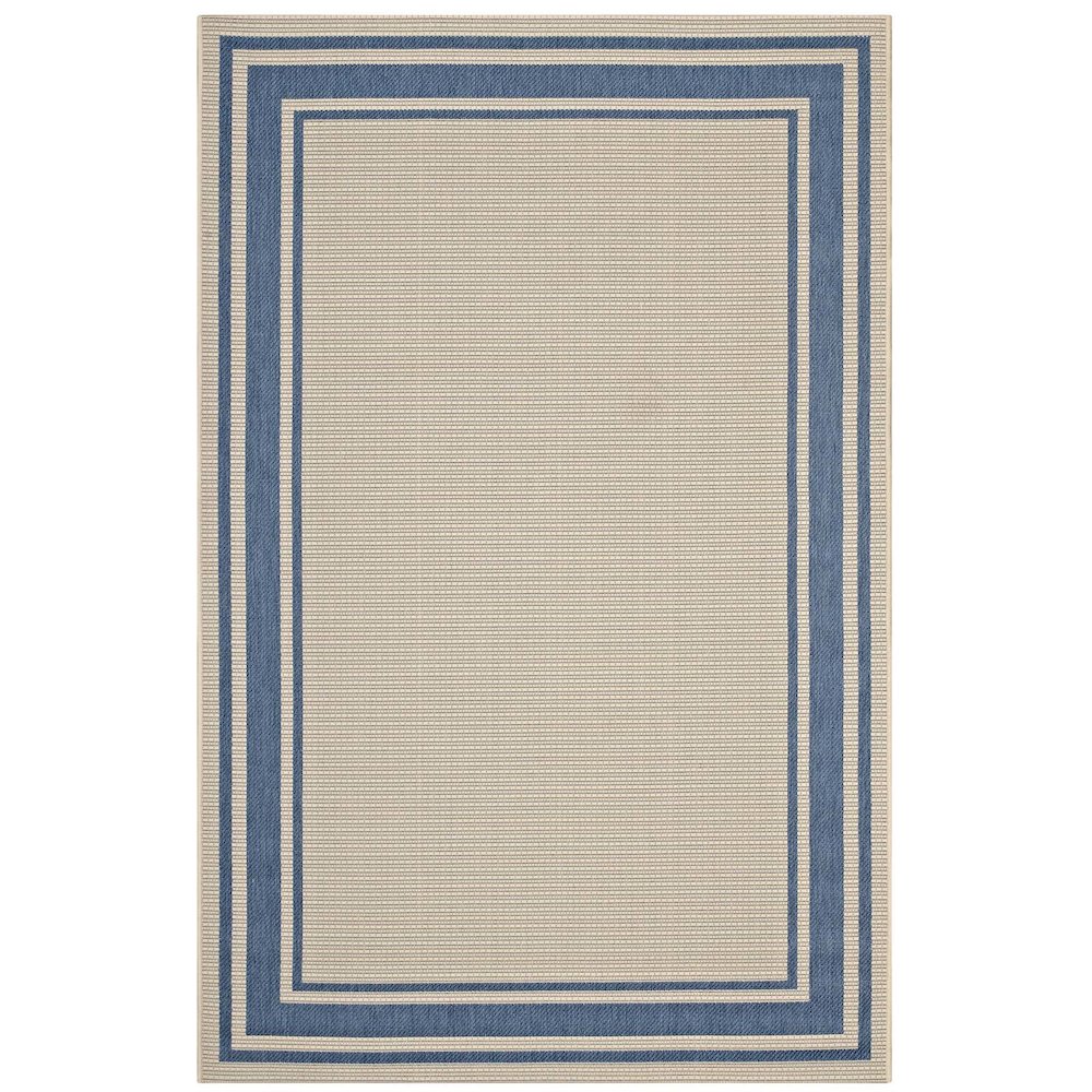 Rim Solid Border Indoor and Outdoor 5x8 Area Rug. Picture 1
