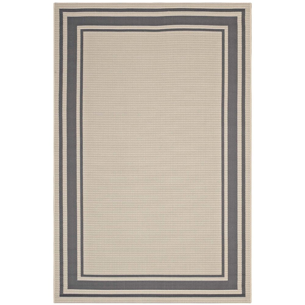 Rim Solid Border Indoor and Outdoor 5x8 Area Rug. Picture 1