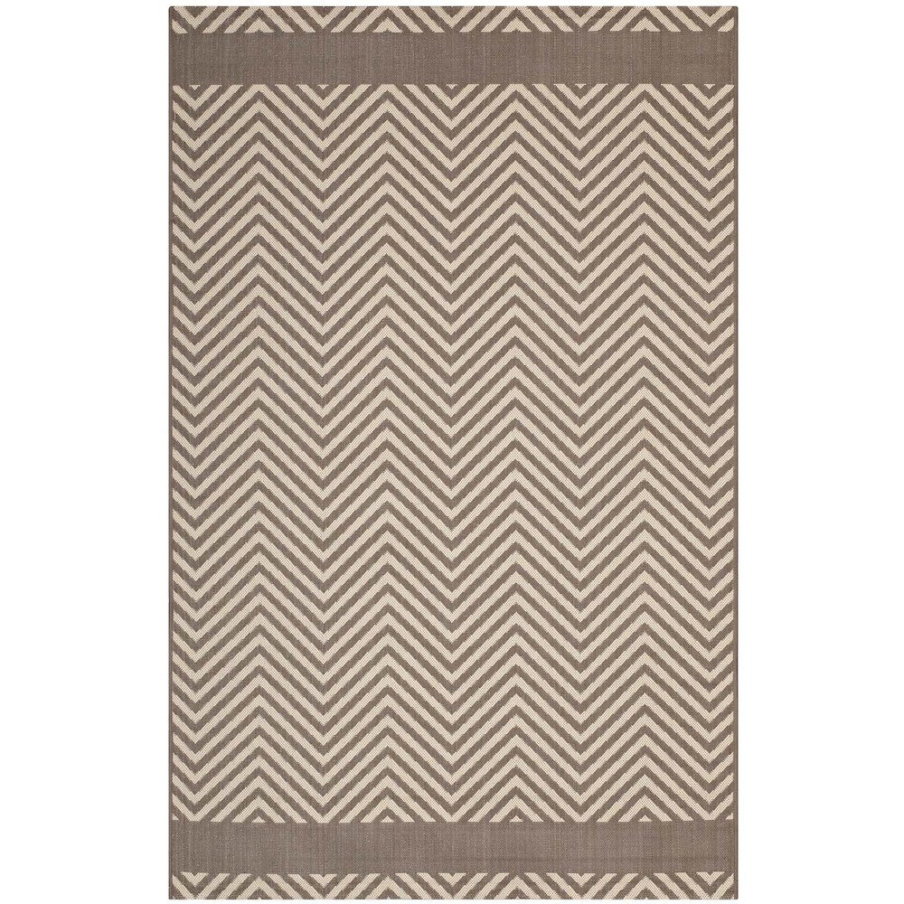 Optica Chevron With End Borders Indoor and Outdoor 5x8 Area Rug. Picture 1