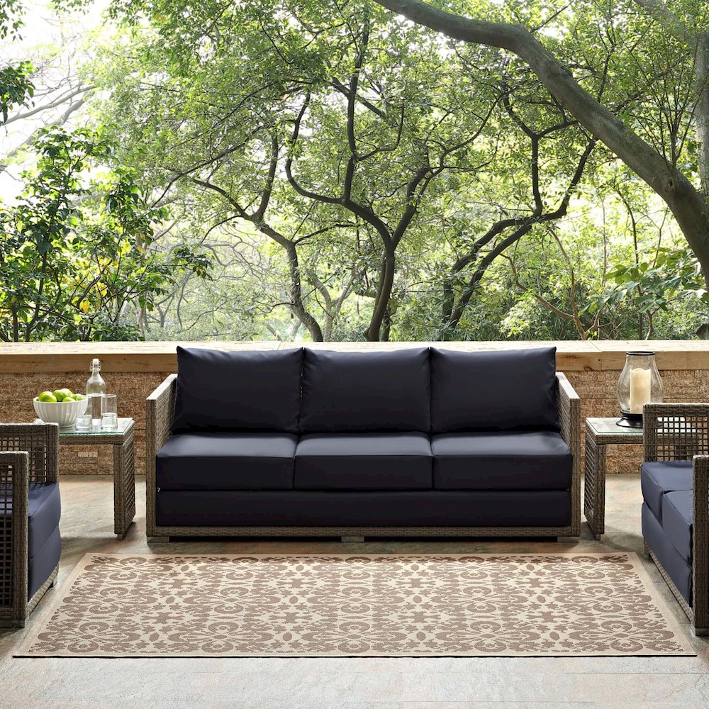 Ariana Vintage Floral Trellis Indoor and Outdoor 9x12 Area Rug. Picture 8