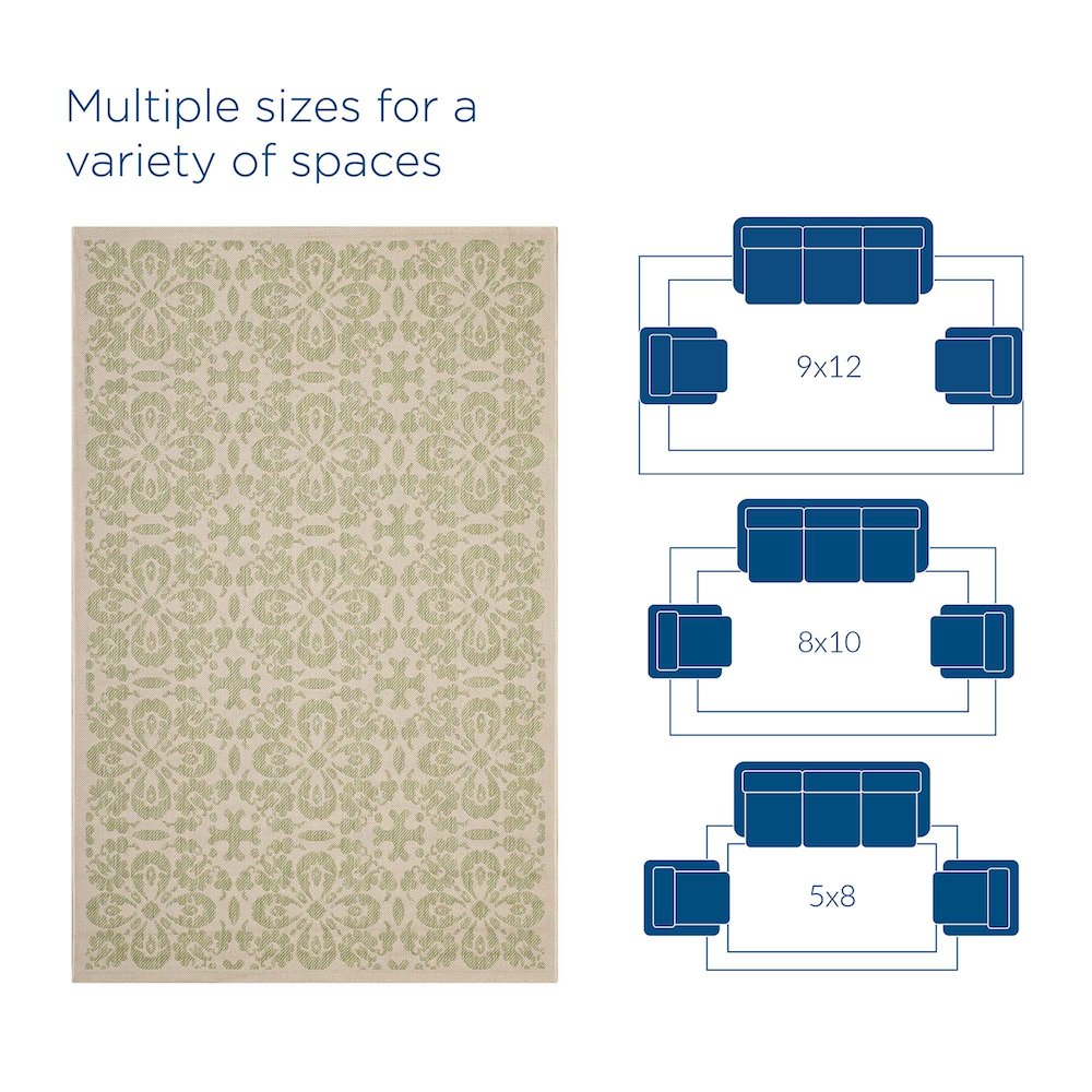 Ariana Vintage Floral Trellis Indoor and Outdoor 9x12 Area Rug. Picture 2