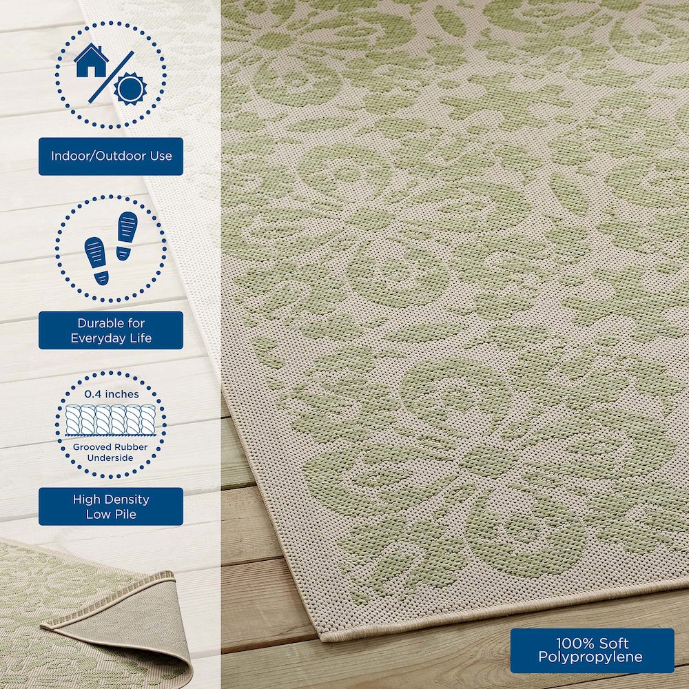 Ariana Vintage Floral Trellis Indoor and Outdoor 9x12 Area Rug. Picture 3