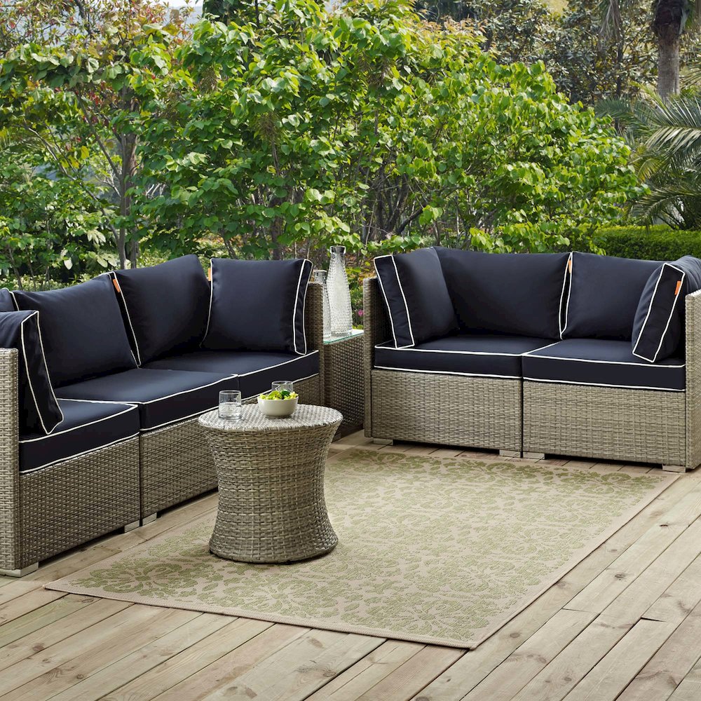 Ariana Vintage Floral Trellis Indoor and Outdoor 9x12 Area Rug. Picture 6