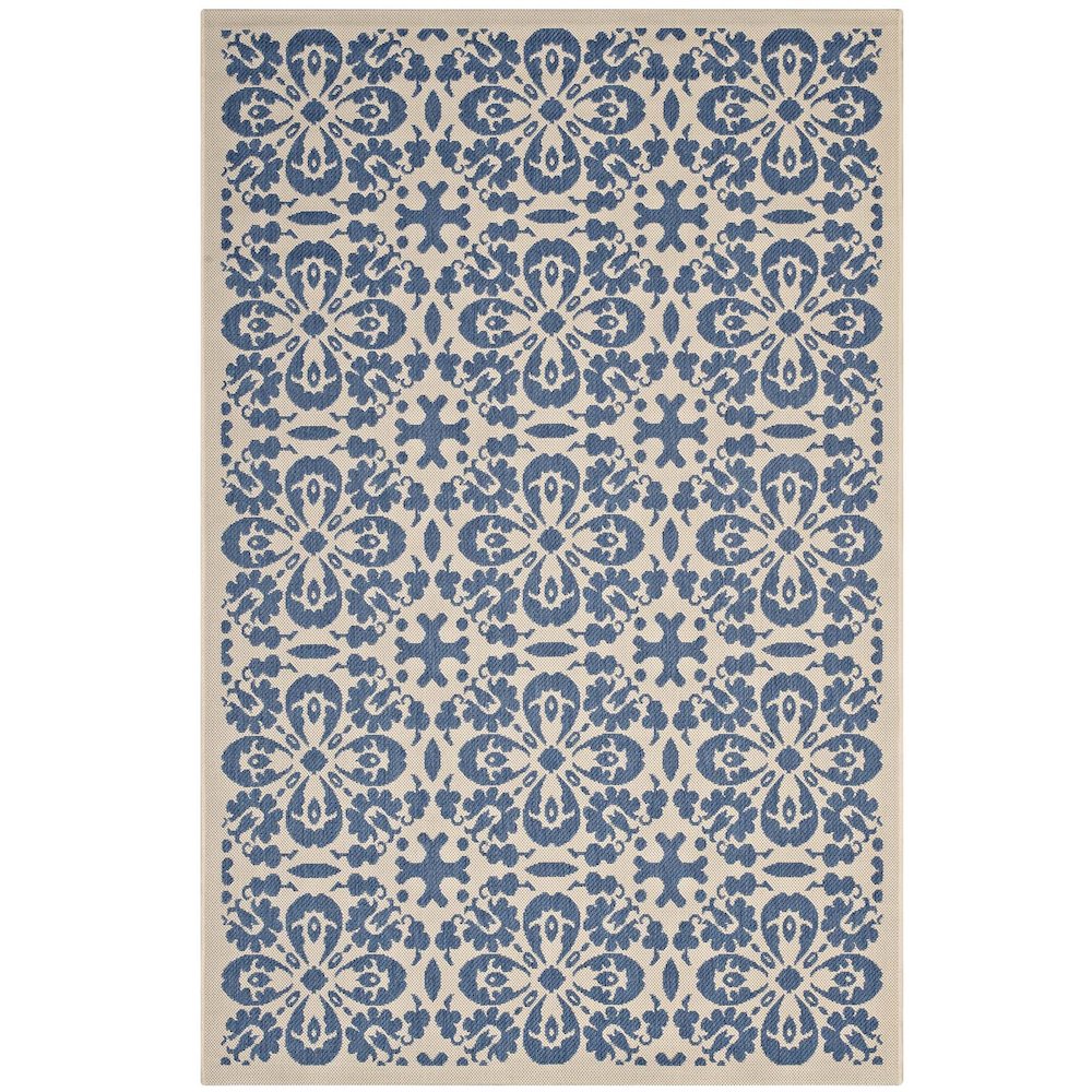 Ariana Vintage Floral Trellis Indoor and Outdoor 5x8 Area Rug. Picture 1
