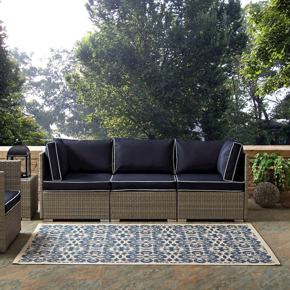 Ariana Vintage Floral Trellis Indoor and Outdoor 5x8 Area Rug. Picture 6