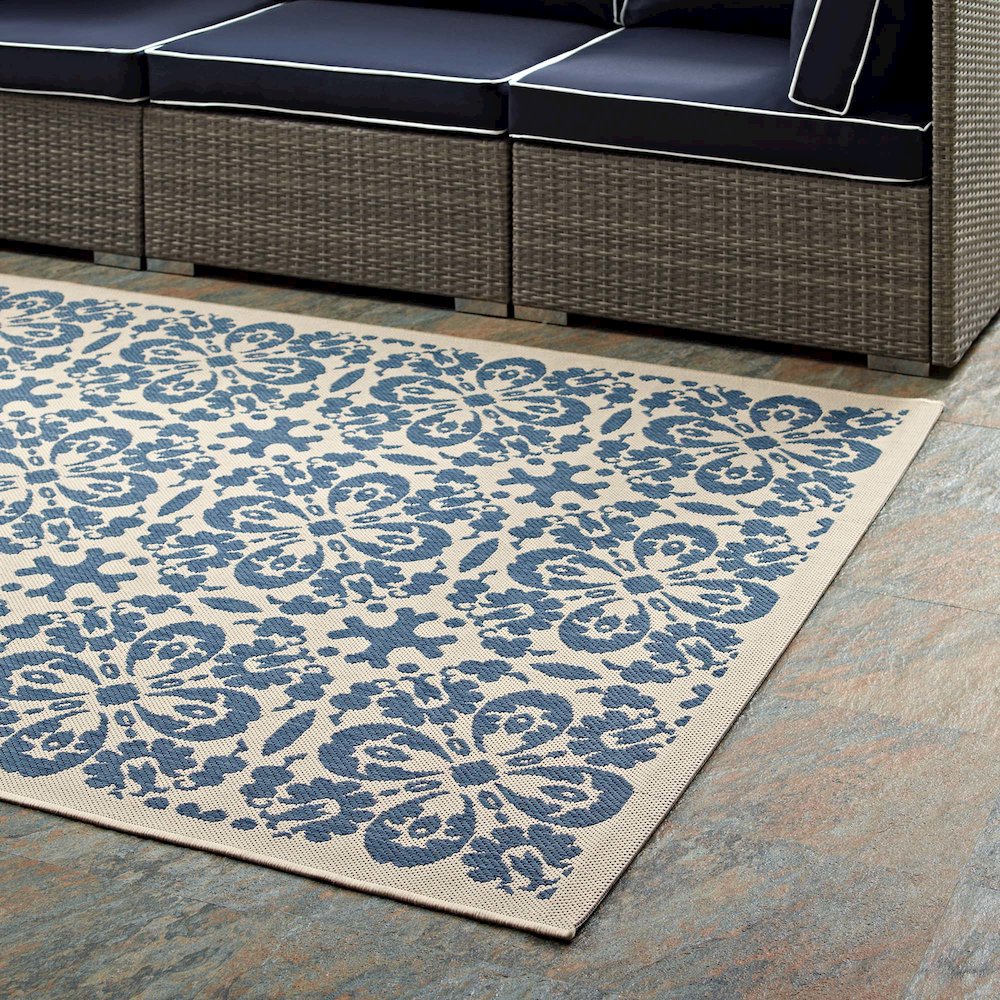 Ariana Vintage Floral Trellis Indoor and Outdoor 9x12 Area Rug. Picture 9