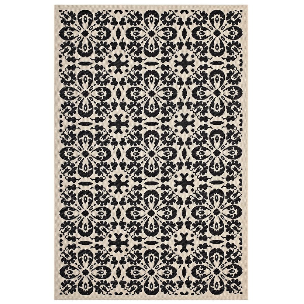 Ariana Vintage Floral Trellis Indoor and Outdoor 5x8 Area Rug. Picture 1