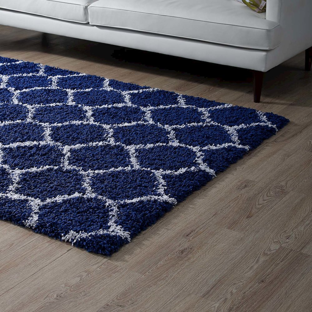 Solvea Moroccan Trellis 5x8 Shag Area Rug. Picture 7
