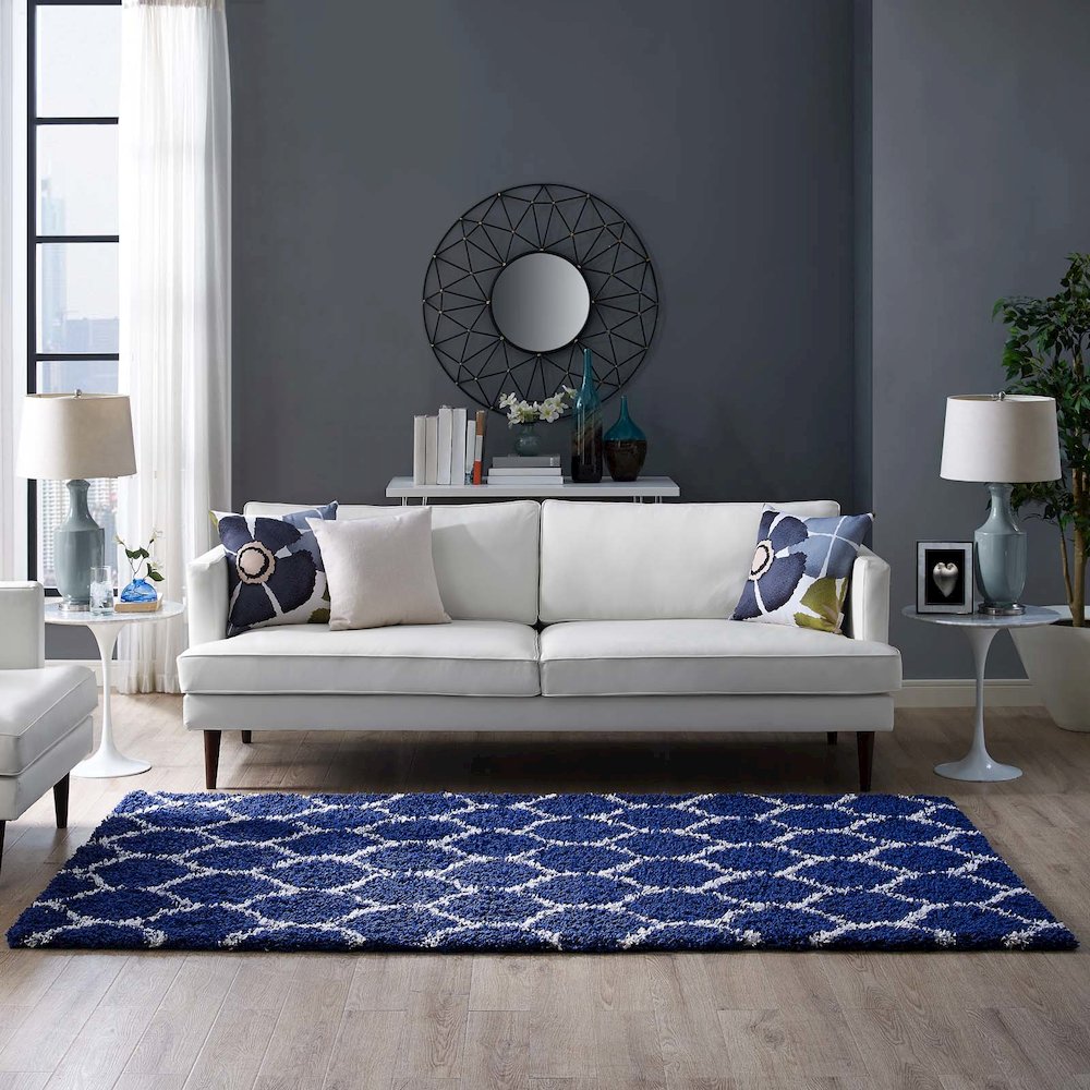 Solvea Moroccan Trellis 5x8 Shag Area Rug. Picture 6