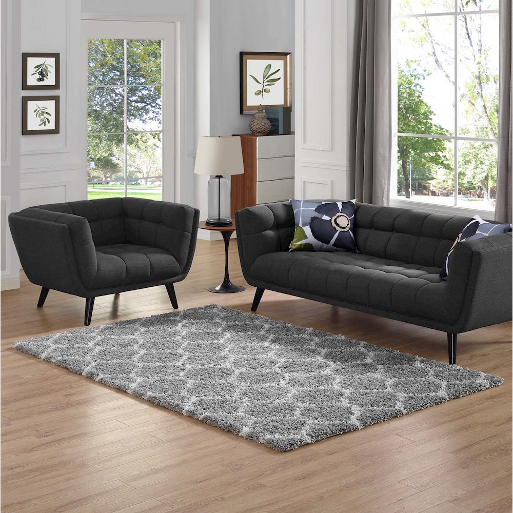 Solvea Moroccan Trellis 5x8 Shag Area Rug. Picture 5