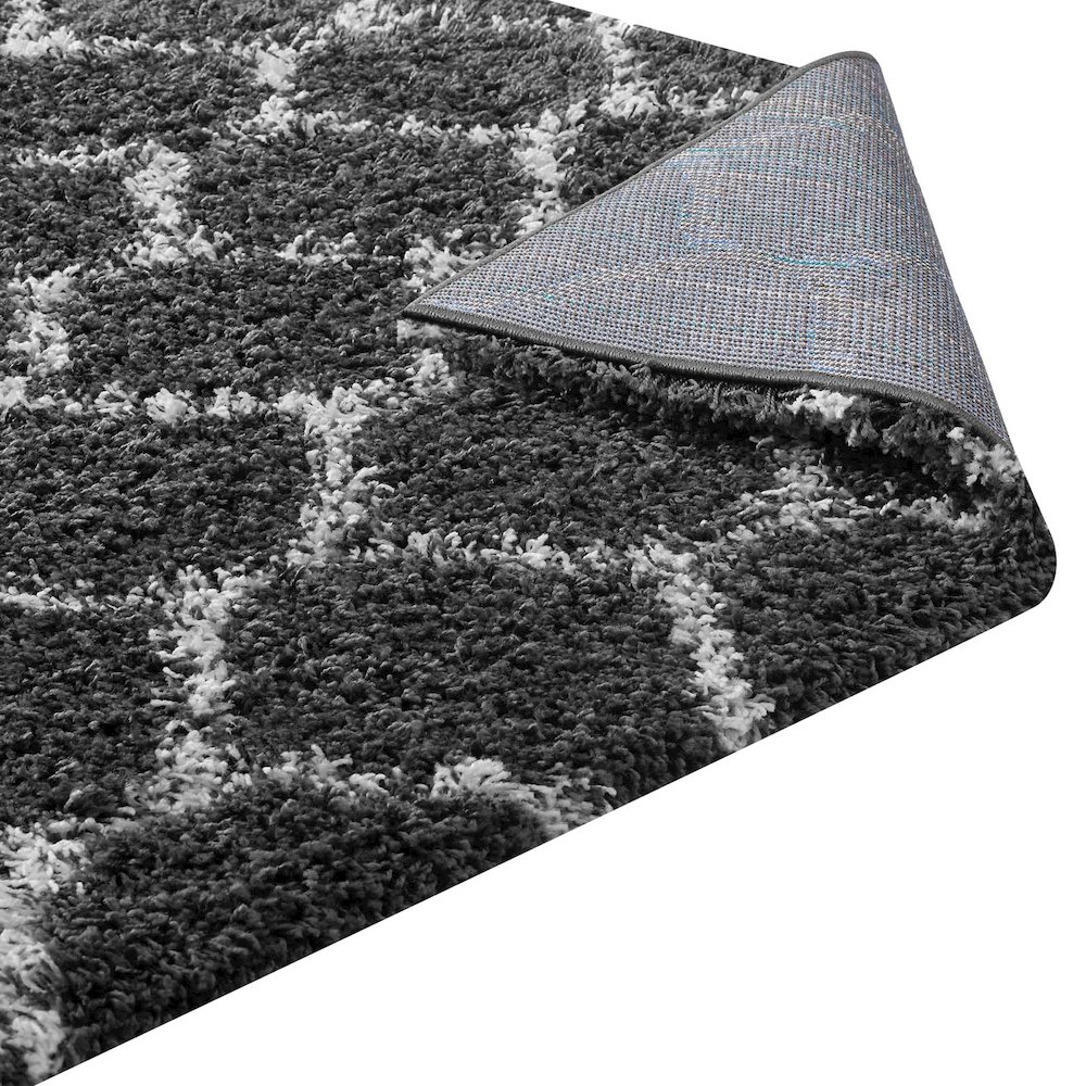 Solvea Moroccan Trellis 5x8 Shag Area Rug. Picture 4
