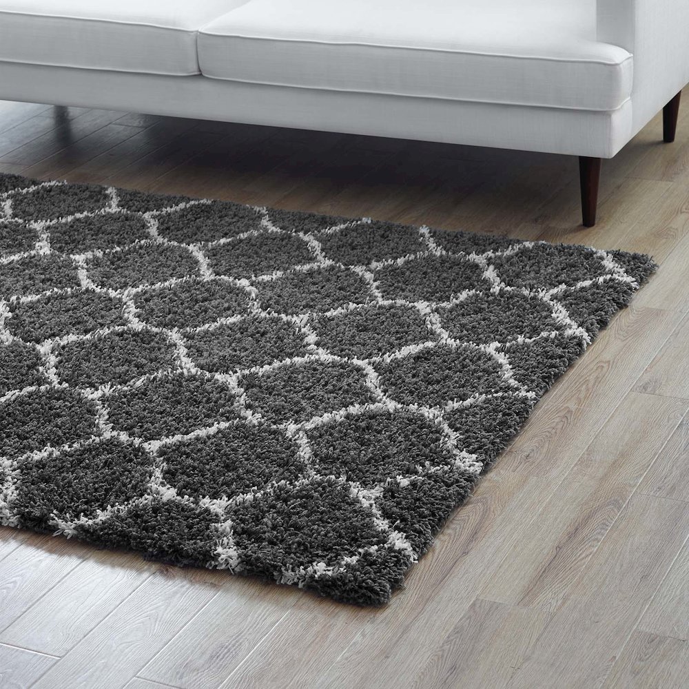 Solvea Moroccan Trellis 5x8 Shag Area Rug. Picture 7