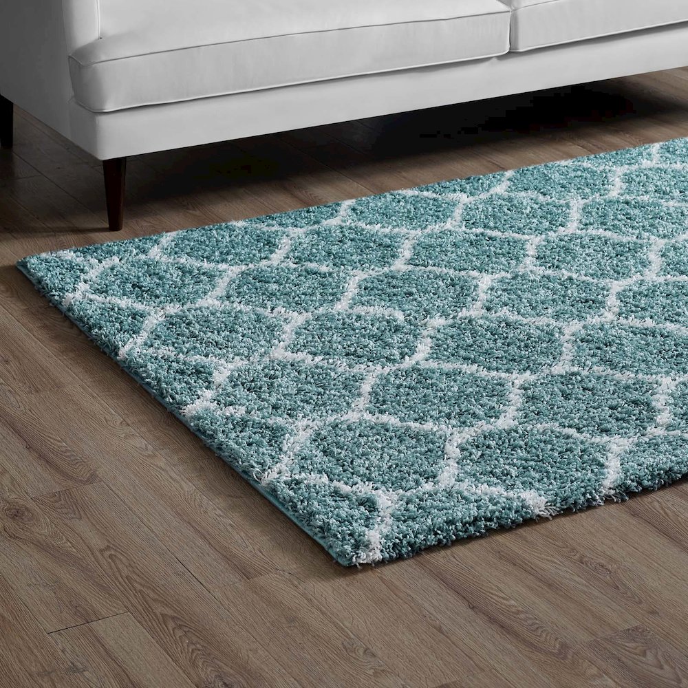 Solvea Moroccan Trellis 5x8 Shag Area Rug. Picture 7