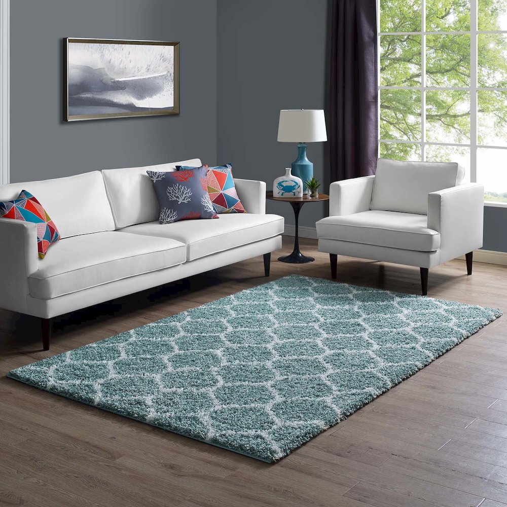 Solvea Moroccan Trellis 5x8 Shag Area Rug. Picture 5