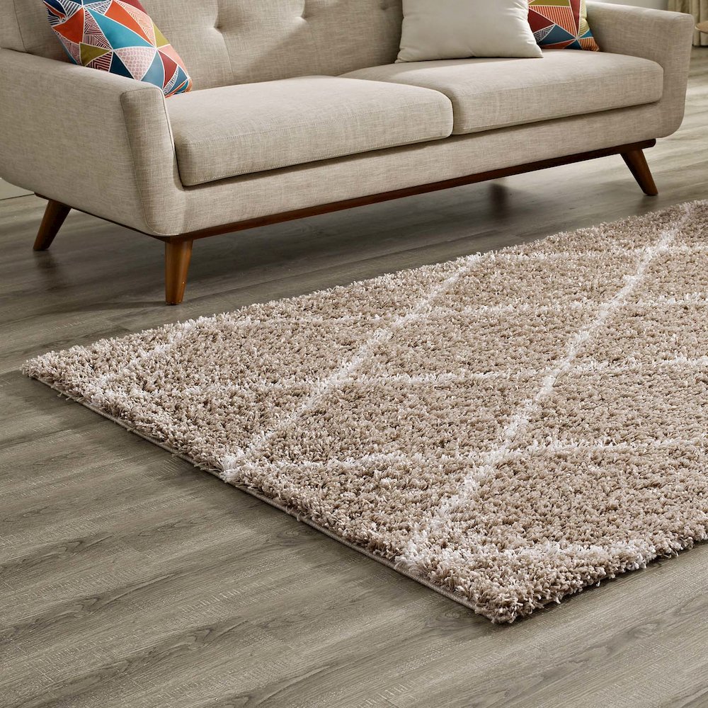 Toryn Diamond Lattice 5x8 Shag Area Rug. Picture 7