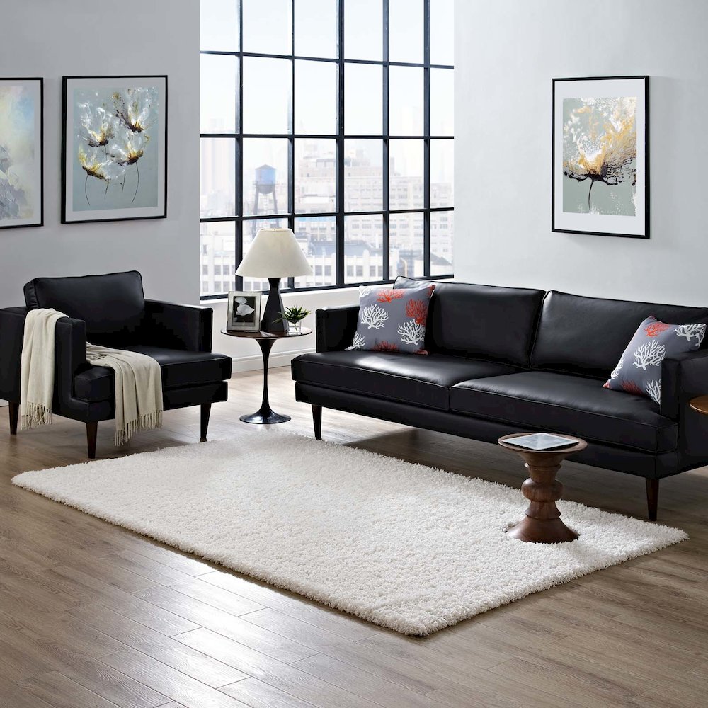 Enyssa Solid 5x8 Shag Area Rug. Picture 5