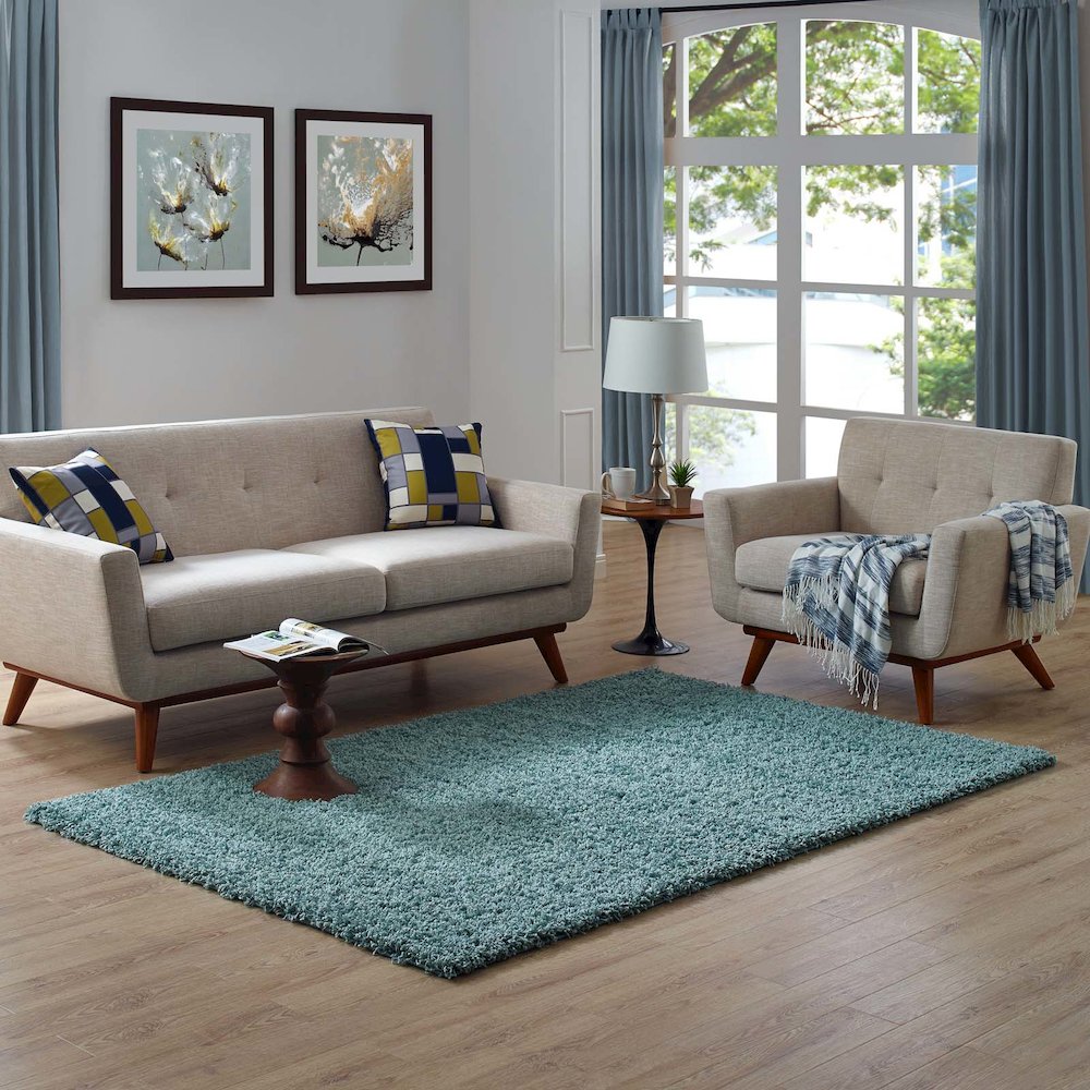 Enyssa Solid 5x8 Shag Area Rug. Picture 5