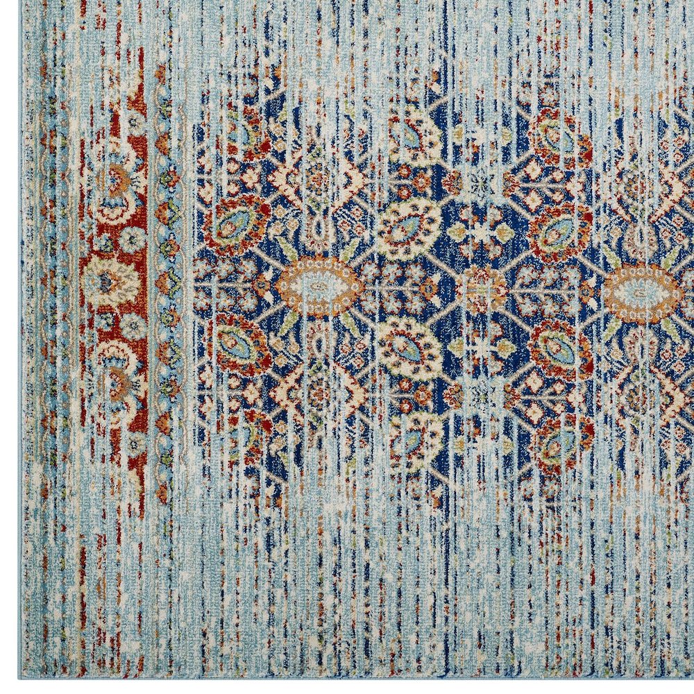 Naria Distressed Vintage Medallion 5x8 Area Rug. Picture 2
