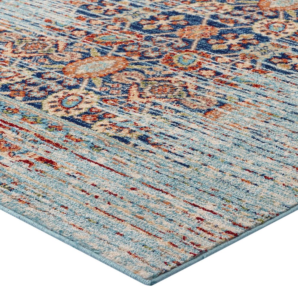 Naria Distressed Vintage Medallion 5x8 Area Rug. Picture 3