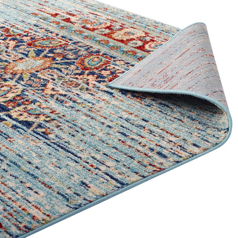 Naria Distressed Vintage Medallion 5x8 Area Rug. Picture 4