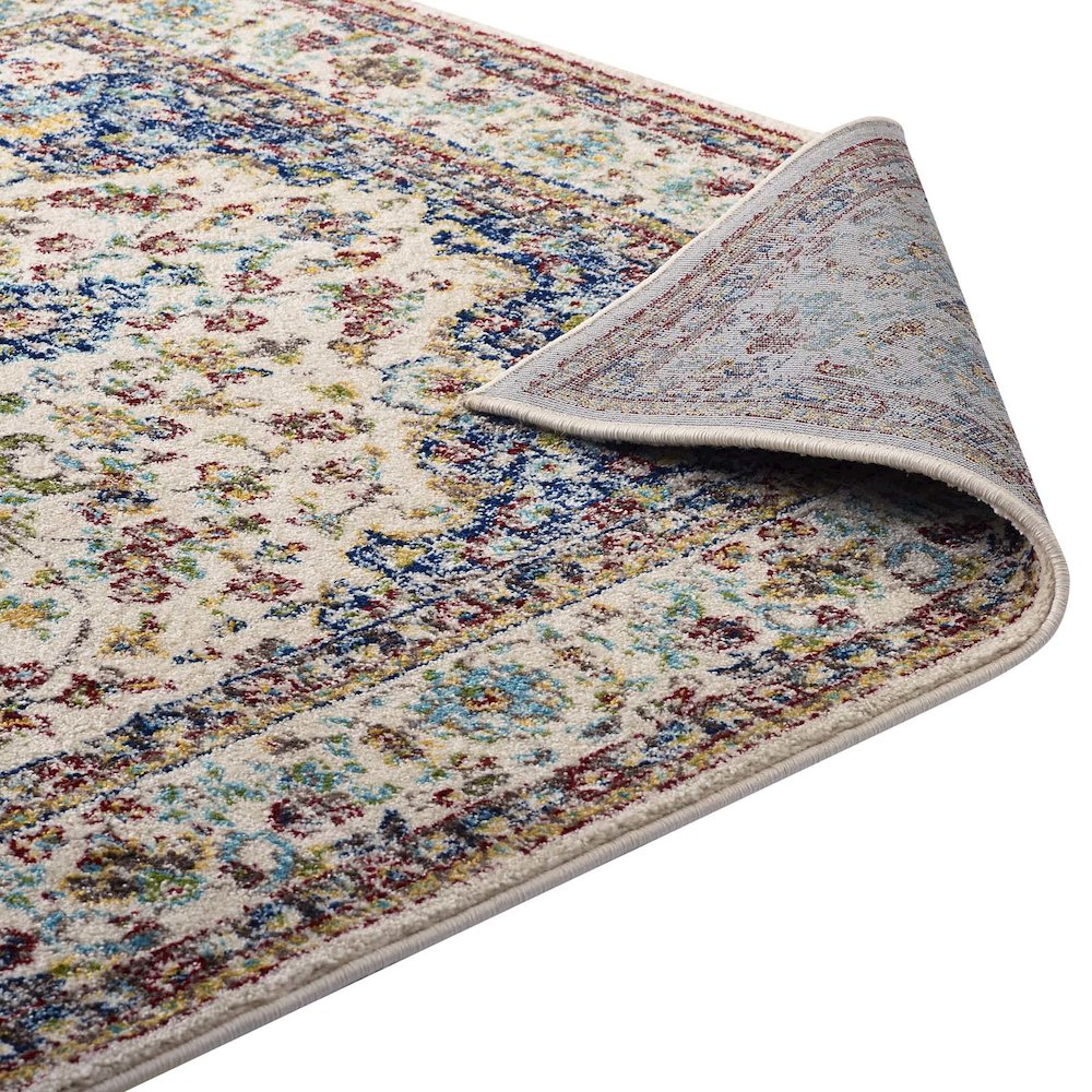 Meryam Distressed Vintage Medallion 5x8 Area Rug. Picture 4