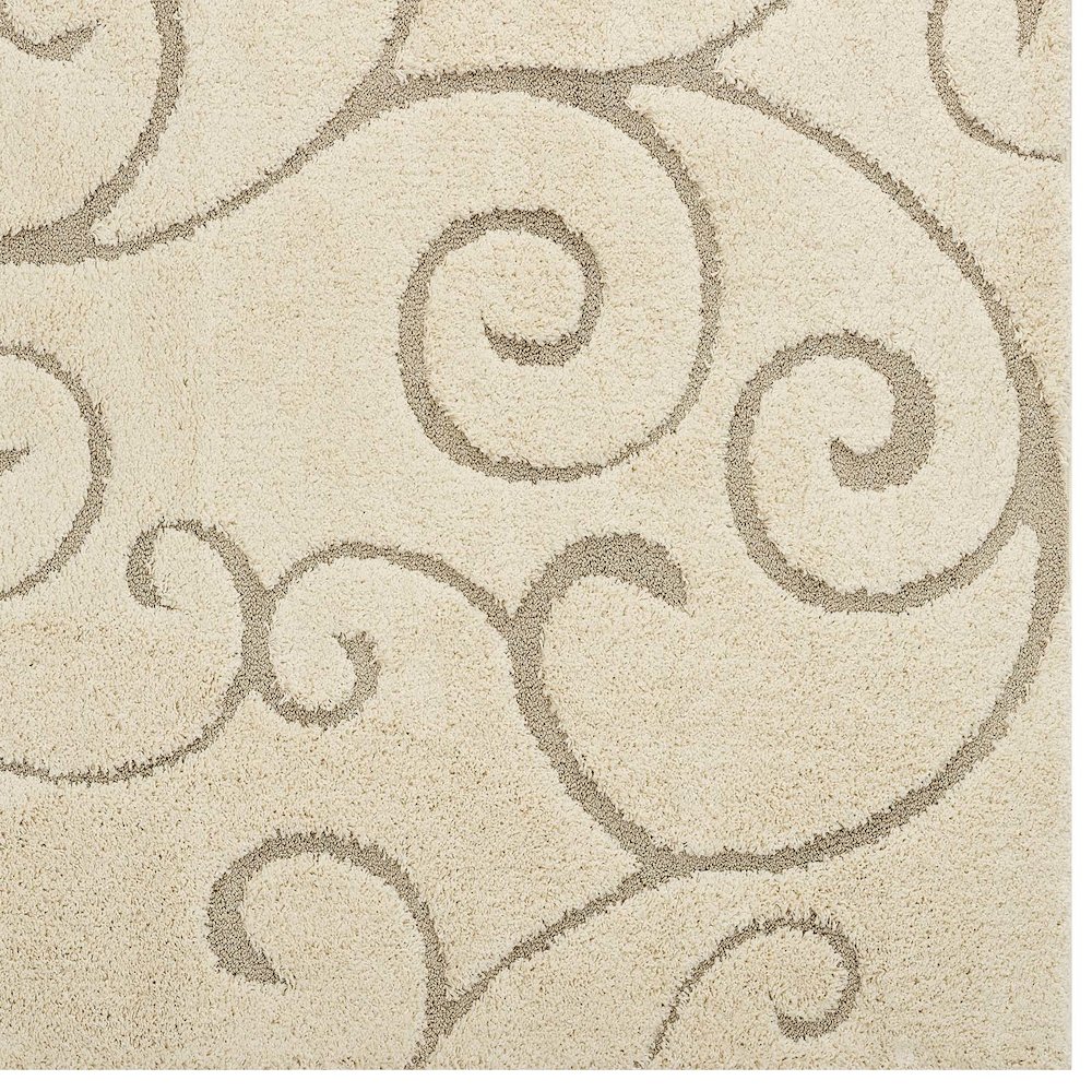 Jubilant Burgeon Scrolling Vine Shag 5x8 Area Rug. Picture 2