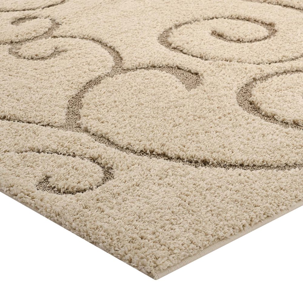 Jubilant Burgeon Scrolling Vine Shag 5x8 Area Rug. Picture 3